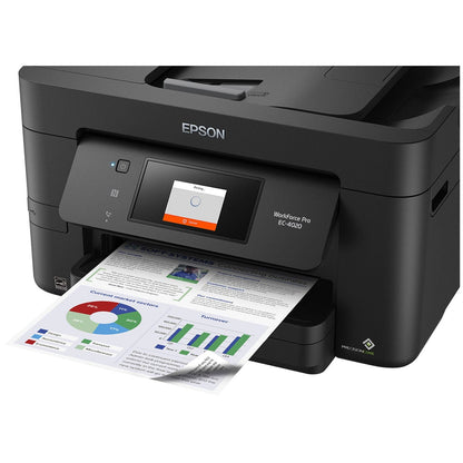 Epson WorkForce Pro EC-4020 Wireless Inkjet Multifunction Printer-Color-Copier/Fax/Scanner-4800x1200 Print-Automatic Duplex Print-30000 Pages Monthly-250 sheets Input-Color Scanner-1200 Optical Scan-Color Fax- Ethernet-Wireless LAN-Apple AirPrint