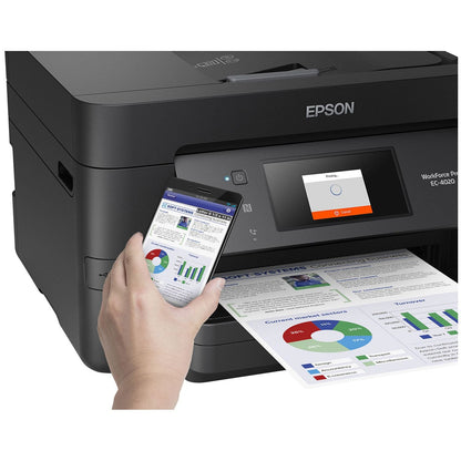 Epson WorkForce Pro EC-4020 Wireless Inkjet Multifunction Printer-Color-Copier/Fax/Scanner-4800x1200 Print-Automatic Duplex Print-30000 Pages Monthly-250 sheets Input-Color Scanner-1200 Optical Scan-Color Fax- Ethernet-Wireless LAN-Apple AirPrint