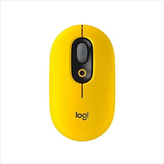Logitech POP Mouse, Wireless Mouse with Customizable Emojis, SilentTouch Technology, Precision/Speed Scroll, Compact Design, Bluetooth, Multi-Device, OS Compatible - Blast Yellow Blasting Yellow POP Mouse