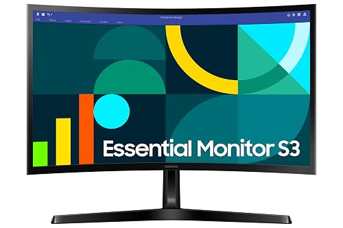 Samsung 24-inch FHD Black Curved Screen Monitor with 100 Hz Refresh Rate, Game Mode, Eye Saver Mode - (LS24D368GANXZA) [Canada Version] 24 inch