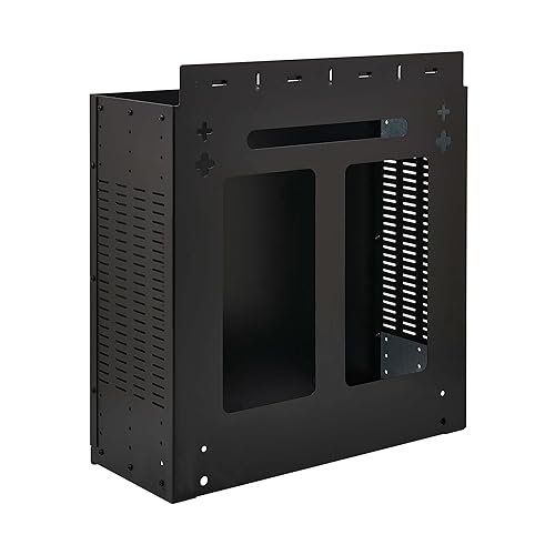Tripp Lite SmartRack 4U Vertical Wallmount Rack Enclosure, Low-Profile 5? from Wall, 19? Equipment Depth, Vented Sides Provide Free Airflow, Mounting Hardware Included, 5-Year Warranty (SRWO4UBRKT)