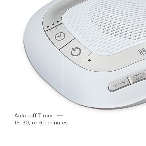 HoMedics SS-2025 White Noise Sound Machine | Portable Sleep Therapy for Home, Office, Baby & Travel | 6 Relaxing & Soothing Nature Sounds, Battery or Adapter Charging Options, Auto-Off Timer , Silver Standard