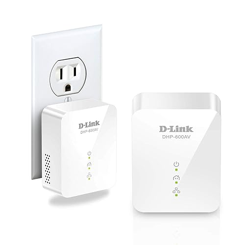 D-Link PowerLine AV2 1000 Gigabit Starter Kit, Turn a power outlet into a Network connection, Up to 1Gbps, Plug and Play, Power Saving Mode, Gigabit Ethernet Ports, Includes 2 Adapters (DHP-601AV)