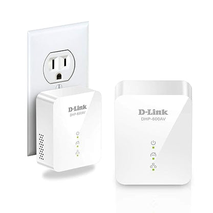 D-Link PowerLine AV2 1000 Gigabit Starter Kit, Turn a power outlet into a Network connection, Up to 1Gbps, Plug and Play, Power Saving Mode, Gigabit Ethernet Ports, Includes 2 Adapters (DHP-601AV)