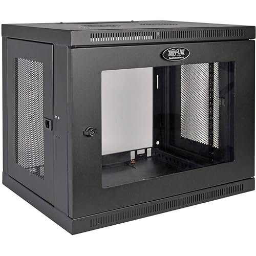 Tripp Lite 9U Wall Mount Rack Enclosure Server Cabinet with Acrylic Glass Window, 16.5 Deep, Switch-Depth, Black