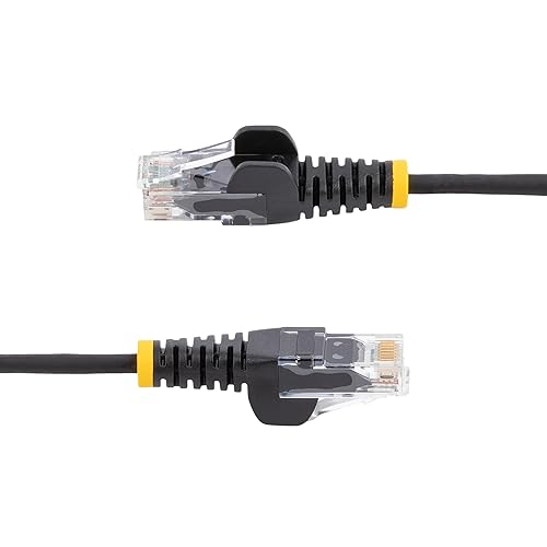 StarTech.com 50ft Black Slim CAT6 Ethernet Cable, Snagless RJ45, LSZH, 28AWG Bare Copper, Slim Network Patch Cable/Cord