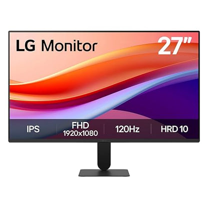 LG Full HD Monitor (27U411A) - 27" Full HD (1920x1080) Display, 120Hz Refresh Rate, sRGB 99% (Typ.), USB-C, Reader Mode & Flicker Safe, Dynamic Action Sync, Black Stabilizer, LG Switch app 27" 120Hz FHD 1920 x 1080