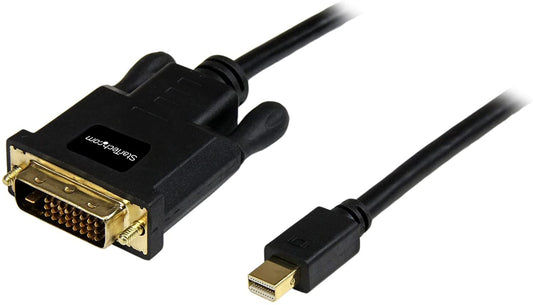 StarTech.com 6ft (1.8m) Mini DisplayPort to DVI Cable - Mini DP to DVI Adapter Cable - 1080p Video - Passive mDP 1.2 to DVI-D Single Link - mDP or Thunderbolt 1/2 Mac/PC to DVI Monitor (MDP2DVIMM6B) 6 ft / 2m Black