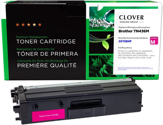 Clover imaging group Clover Remanufactured Toner Cartridge Replacement for Brother TN436M | Magenta | Extra High Yield Magenta 6,500