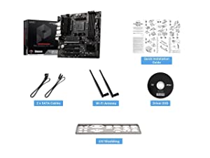 MSI PRO B550M-VC WiFi ProSeries Motherboard (AMD AM4, DDR4, PCIe 4.0, SATA 6Gb/s, M.2, USB 3.2 Gen 2, HDMI/DP, Wi-Fi, mATX)
