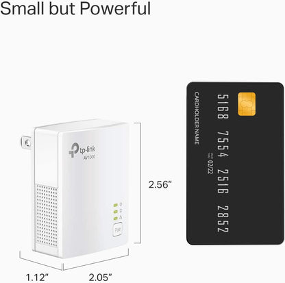 TP-Link Powerline Ethernet Adapter Starter Kit - AV1000 Gigabit Port, Plug&amp;Play, Ethernet Over Power, Nano Size, Ideal for Smart TV, Online Gaming, Wired Connection Only (TL-PA7017 KIT)