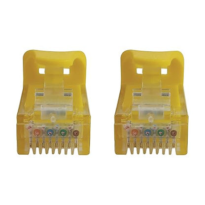 Tripp Lite Cat6a 10G Ethernet Cable, Snagless Molded UTP Network Patch Cable (RJ45 M/M), Yellow, 1 Foot / 0.3 Meters, Manufacturer's Warranty (N261-001-YW)