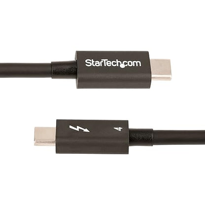 StarTech.com 1.6ft (50cm) Thunderbolt 4 Cable - 40Gbps - 100W PD - 4K/8K Video - Thunderbolt Cable - Compatible w/USB 4/Thunderbolt 3/USB 3.2/USB Type-C/DisplayPort (TBLT4MM50CM)