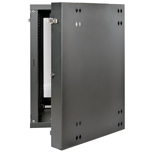 Tripp Lite 18U Wall Mount Rack Enclosure Server Cabinet with Acrylic Glass Door, Hinged Back, 24.5 Deep, UPS-Depth 18U Hinged + Glass Door