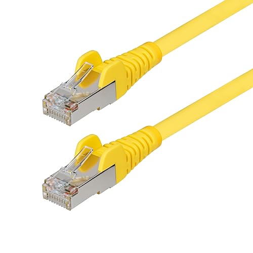 StarTech.com 1ft Yellow CAT6a Ethernet Cable, Snagless RJ45, 10GbE, 100W PoE++, S/FTP, 500MHz, 27AWG Pure Bare Copper, LSZH Yellow 1 ft.