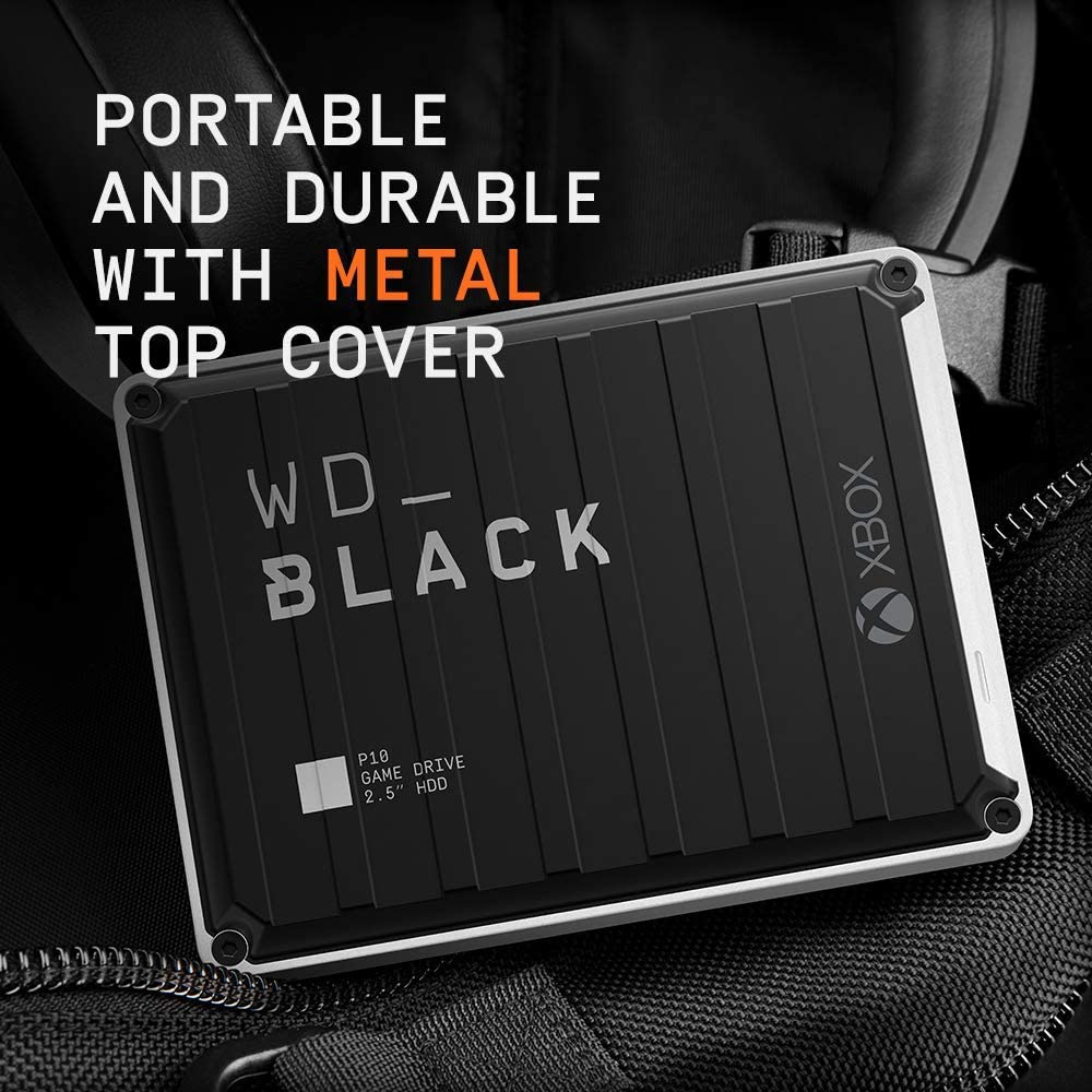 Western digital WD_BLACK 5TB P10 Game Drive for Xbox - Portable External Hard Drive HDD with 1-Month Xbox Game Pass - WDBA5G0050BBK-WESN 5TB Game Drive for Xbox
