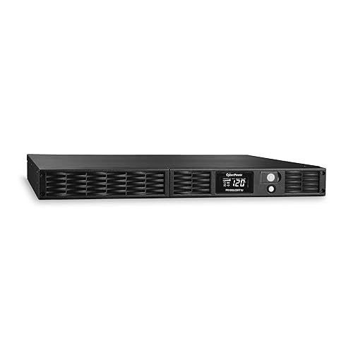 CyberPower PR1000LCDRT1U Smart App Sinewave UPS System, 1000VA/800W, 7 Outlets, AVR, 1U Rack/Tower