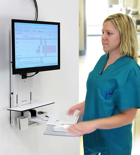 Ergotron StyleView Sit-Stand Vertical Lift Patient Room for 24 LCD Display/Keyboard/Mouse/Bar Code Scanner - White