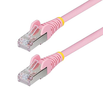StarTech.com 25ft Pink CAT6a Ethernet Cable, Snagless RJ45, 10GbE, 100W PoE++, S/FTP, 500MHz, 27AWG Pure Bare Copper, LSZH