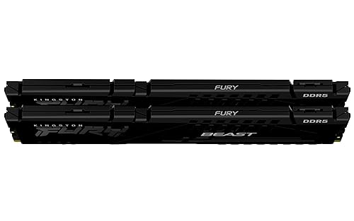 Kingston Fury Beast 16GB (2x8GB) 5200MT/s DDR5 CL36 Desktop Memory Kit of 2 | AMD Expo | Plug N Play |KF552C36BBEK2-16