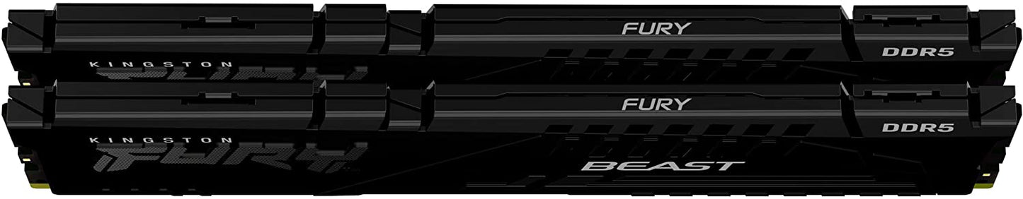 Kingston Technology Fury Beast 32GB (2x16GB) 4800MT/s DDR5 CL38 Kit of 2 Desktop Memory KF548C38BBK2-32, Black 4800MHz 32GB (2x16GB)