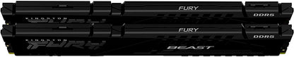 Kingston Technology Fury Beast 32GB (2x16GB) 5200MHz DDR5 CL40 Kit of 2 Desktop Memory KF552C40BBK2-32, Black 5200MHz 32GB (2x16GB)