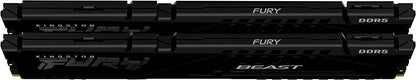 Kingston Technology Fury Beast Black 64GB 4800MT/s DDR5 CL38 XMP 3.0 Ready Computer Memory (Kit of 2) KF548C38BBK2-64 4800MT/s Ram Only 64GB (2x32GB)
