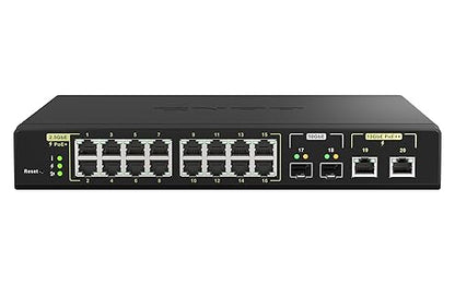 QNAP QSW-M2116P-2T2S-US 20-Port 10GbE PoE++ and 2.5GbE PoE+ Managed Network Switch