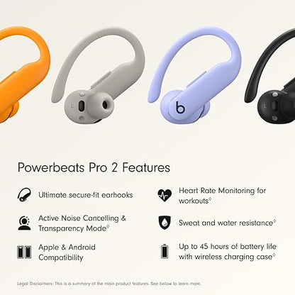Beats Powerbeats Pro 2 Wireless Bluetooth Earbuds - Noise Cancelling, Heart Rate Monitor, IPX4, Up to 45H Battery & Charging Case, Works with Apple & Android - Quick Sand Quick Sand Powerbeats Pro 2