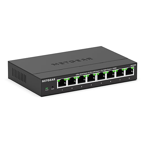 NETGEAR 8-Port Multi-Gigabit Ethernet Plus Switch (MS308E) - Managed, with 8 x 1G/2.5G, Desktop or Wall Mount