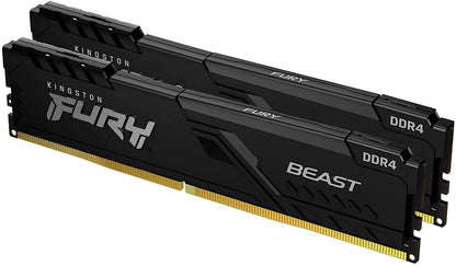 Kingston Fury Beast 16 GB (2 x 8 GB) 3200 MHz DDR4 CL16 Desktop Memory Kit of 2 KF432C16BBK2/16 Kit of 2 3200 MHz 16 GB