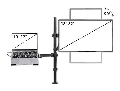 INTRACOM DESKTOP COMBO MOUNT WITH MONITOR ARM AND LAPTOP STAND