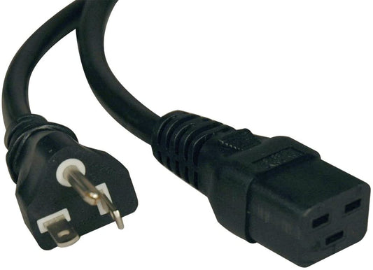 Tripp Lite Heavy Duty Power Cord, 20A, 12AWG (IEC-320-C19 to NEMA 5-20P) 10-ft.(P049-010) , Black