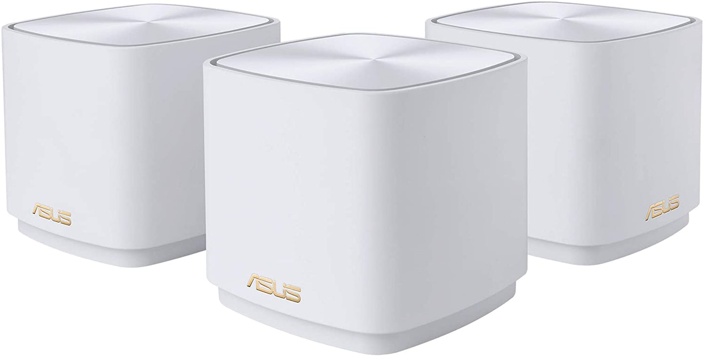 ASUS ZenWiFi AX Mini,Mesh WiFi 6 System (AX1800 XD4 3PK)-Whole Home Coverage up to 4800 sq.ft &amp; 5+ Rooms, AiMesh, White