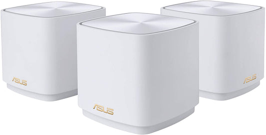 ASUS ZenWiFi AX Mini,Mesh WiFi 6 System (AX1800 XD4 3PK)-Whole Home Coverage up to 4800 sq.ft &amp; 5+ Rooms, AiMesh, White