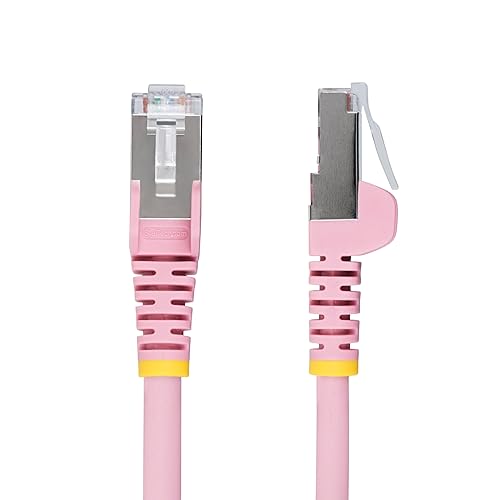 StarTech.com 5ft Pink CAT6a Ethernet Cable, Snagless RJ45, 10GbE, 100W PoE++, S/FTP, 500MHz, 27AWG Pure Bare Copper, LSZH