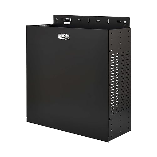 Tripp Lite SmartRack 4U Vertical Wallmount Rack Enclosure, Low-Profile 5? from Wall, 19? Equipment Depth, Vented Sides Provide Free Airflow, Mounting Hardware Included, 5-Year Warranty (SRWO4UBRKT)