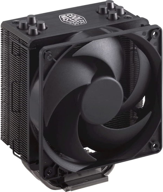 Cooler Master Hyper 212 Black Edition CPU Air Cooler, Silencio FP120 Fan, Anodized Gun-Metal Black, Brushed Nickel Fins, 4 Copper Direct Contact Heat Pipes for AMD Ryzen/Intel LGA1700/1200/1151 Hyper 212 BE (LGA1700) 4 Heat Pipes