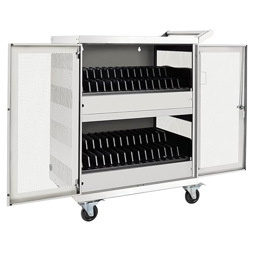 Tripp Lite 32-Port AC Charging Cart Storage Station for Chromebook and Laptop, White (CSC32ACW)