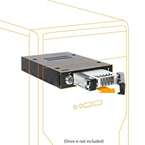 ICY DOCK Rugged Full Metal 2.5” SATA HDD &amp; SSD Mobile Rack for External 3.5" Drive Bay | ToughArmor MB991SK-B