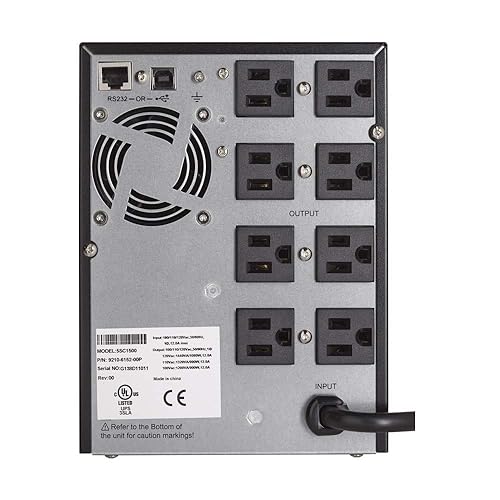 Eaton 5SC1500 Pure Sinewave UPS Battery Backup, 1440VA / 1080W, AVR, LCD Display, Line Interactive Uninterruptible Power Supply 5SC Power Supply 1500VA