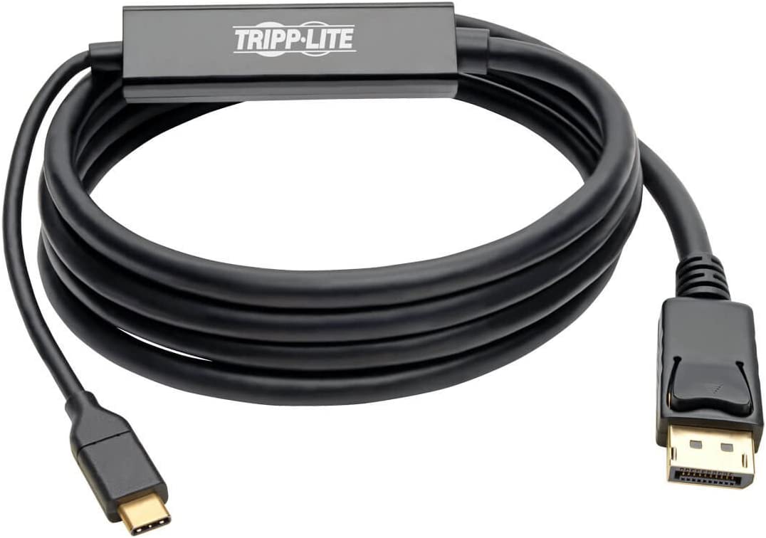 Tripp Lite USB C to DisplayPort 4K Adapter Cable Thunderbolt 3 Compatible, M/M, USB Type C to DP, USB-C, USB Type-C 6' 6ft (U444-006-DP), black 6 ft.