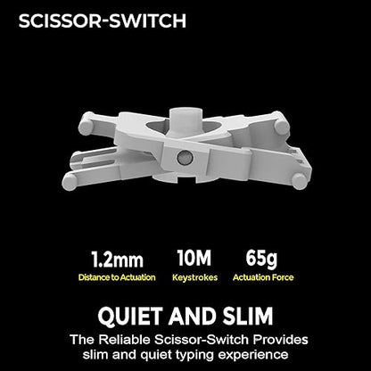 Adesso EasyTouch 7000 Multi OS Multi-Device Bluetooth Scissor Switch Keyboard with Copilot AI Hotkey - Wireless, Rechargeable, Quiet Keystrokes WKB-7000BB