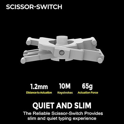 Adesso EasyTouch 7300 USB C Wireless Scissor Switch Keyboard and Mouse Combo with Copilot AI Hotkey - Multi-OS Compatible for Mac, Quiet Switches, Type C 2.4GHz Dongle