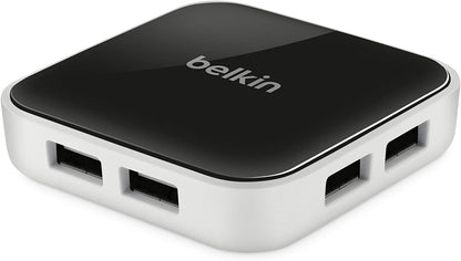 Belkin 7-Port Plug-and-Play Powered Desktop Hub with USB-A Ports 7-Port Desktop Black and White