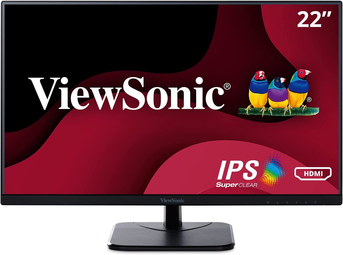 ViewSonic VA2256-MHD 22 Inch IPS 1080p Monitor with Ultra-Thin Bezels, HDMI, DisplayPort and VGA Inputs for Home and Office 22-Inch