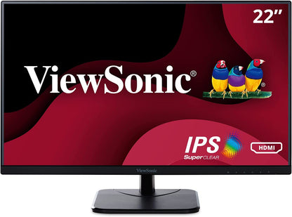 ViewSonic VA2256-MHD 22 Inch IPS 1080p Monitor with Ultra-Thin Bezels, HDMI, DisplayPort and VGA Inputs for Home and Office 22-Inch