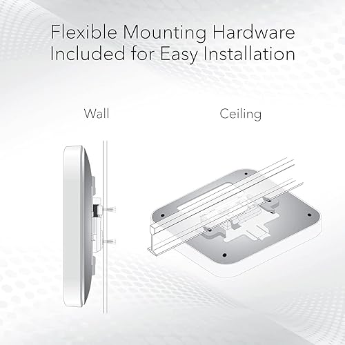 Netgear WAX610 802.11ax 1.76 Gbit/s Wireless Access Point - 2.40 GHz, 5 GHz - MIMO Technology - 1 x Network (RJ-45) - 2.5 Gigabit Ethernet - PoE Ports - Ceiling Mountable, Wall Mountable