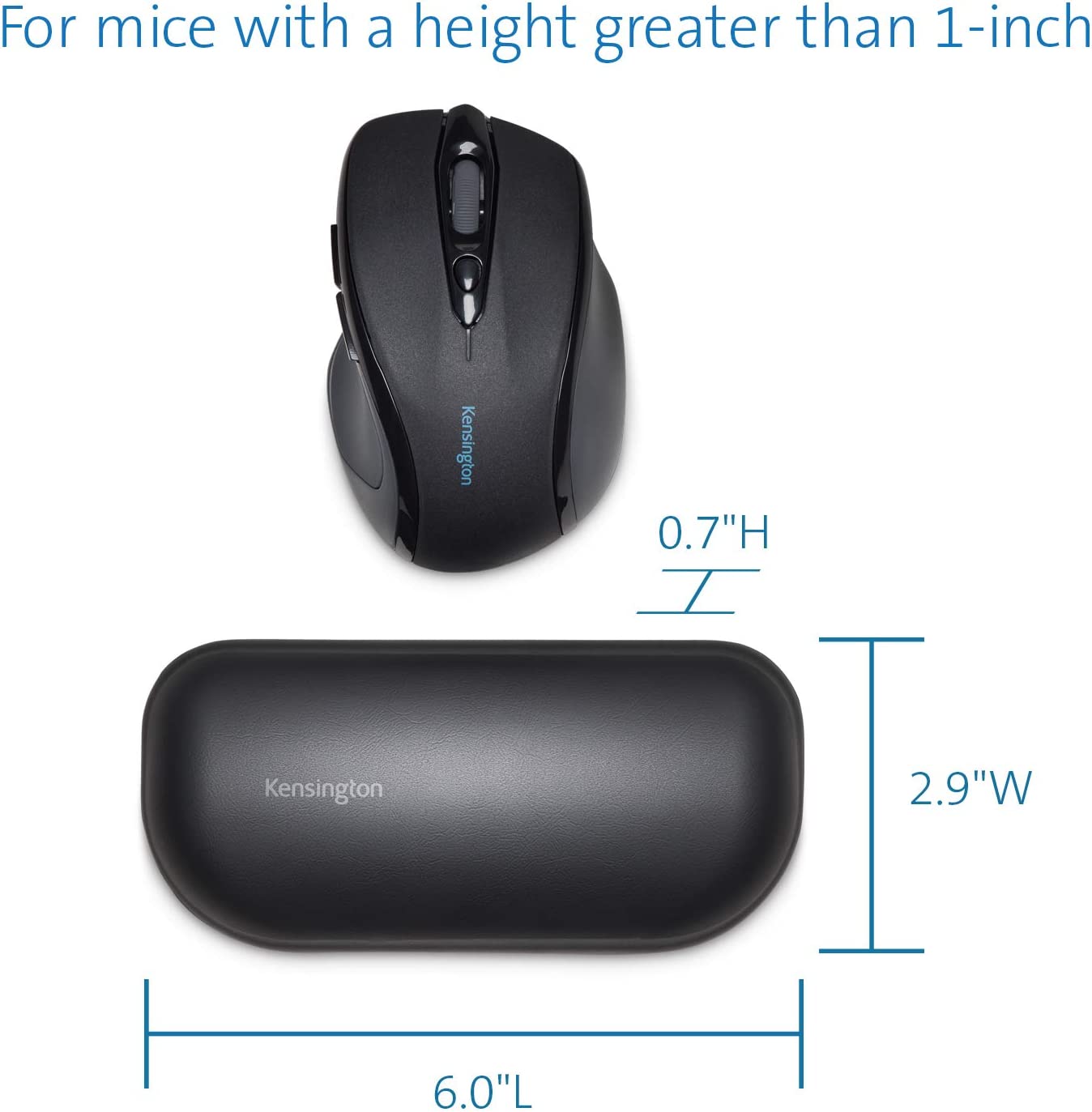 Kensington ErgoSoft Wrist Rest for Standard Mouse, Black (K52802WW) Mouse Wrist Rest for Standard Mouse