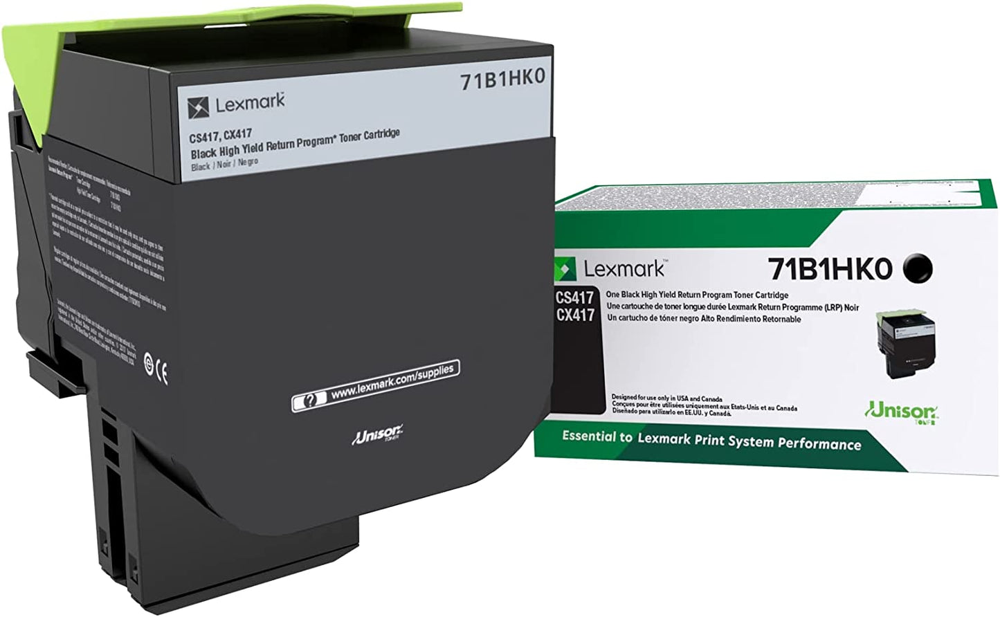 Lexmark 71B1HK0 CS417dn CX417de CS517de CX517de Black High Yield Return Program Cartridge Toner